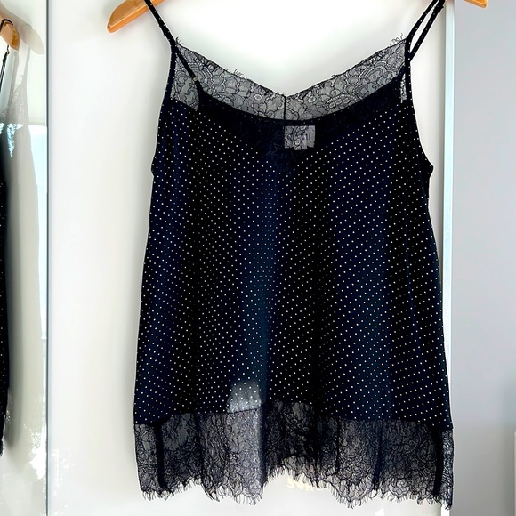 Cami NYC black silk dotted camisole - Picture 1 of 2